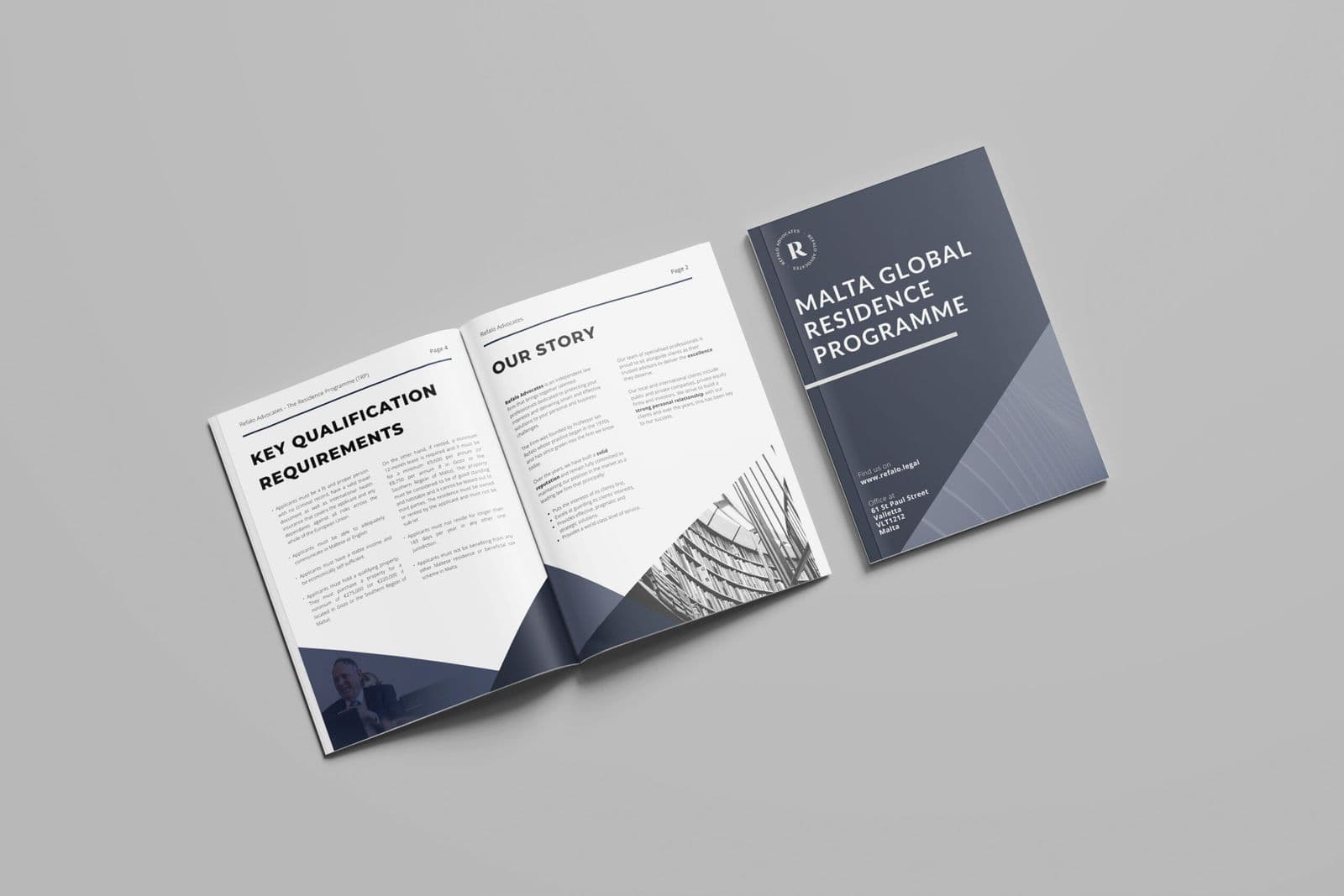 Refalo Advocates Legal Graphic Design, Print design detail 5 — MBB, Malta