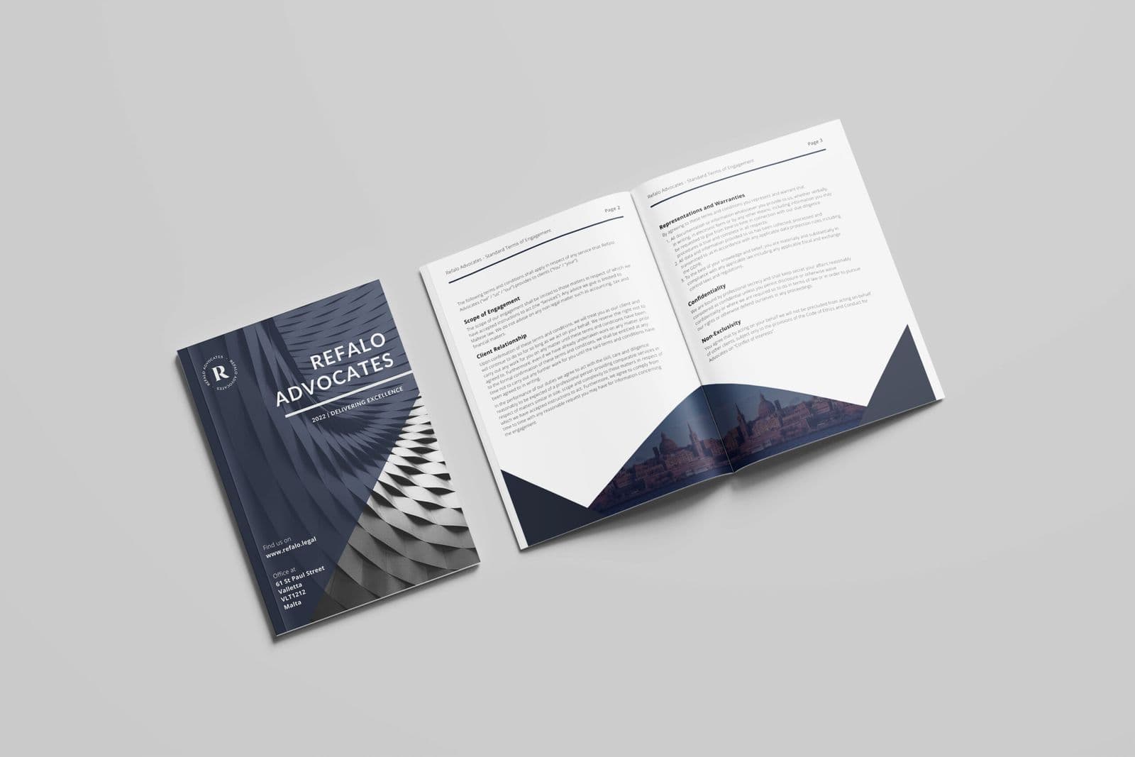 Refalo Advocates Legal Graphic Design, Print design detail 4 — MBB, Malta