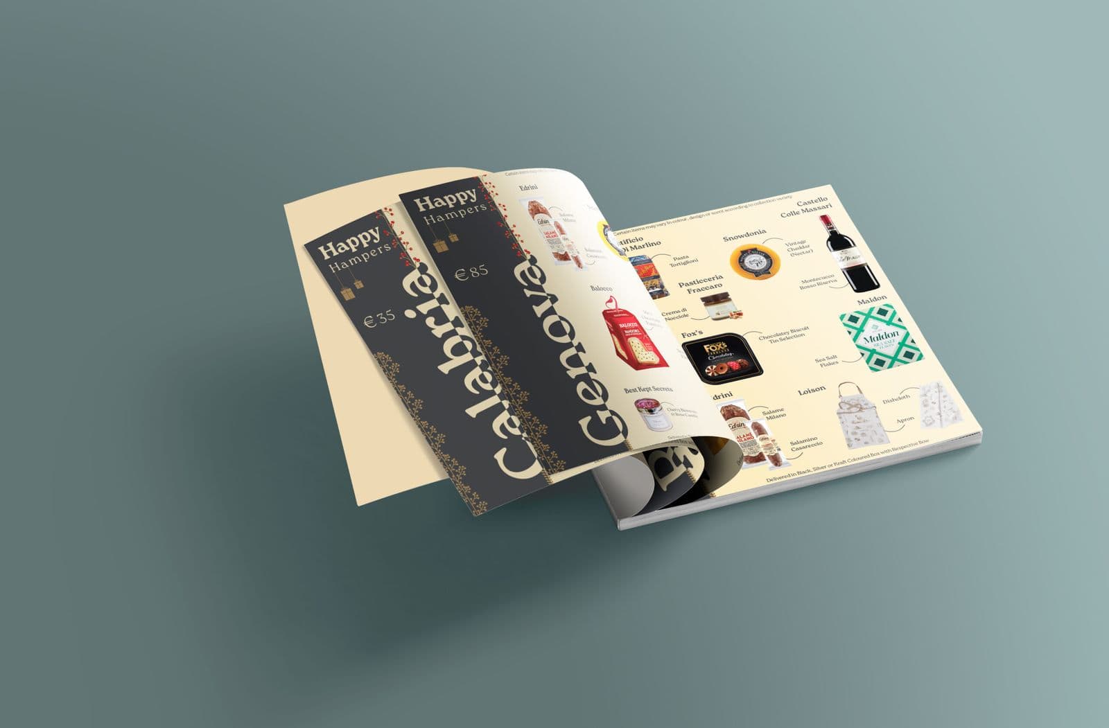 Happy Hampers Retail Branding, Editorial, Print design detail 4 — MBB, Malta