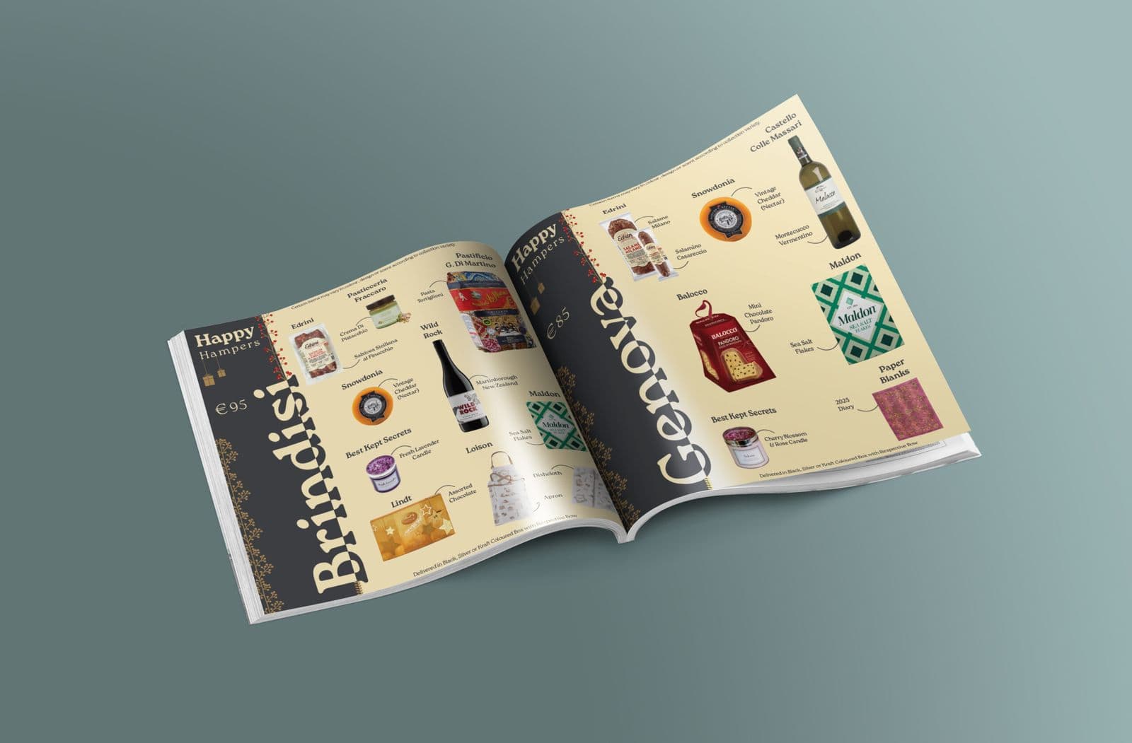 Happy Hampers Retail Branding, Editorial, Print design detail 2 — MBB, Malta