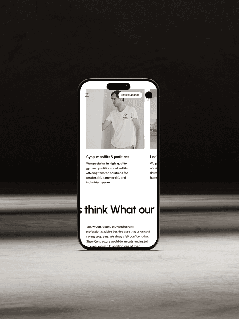 Shaw Contractors Turnkey Services Websites design detail 1 — MBB, Malta