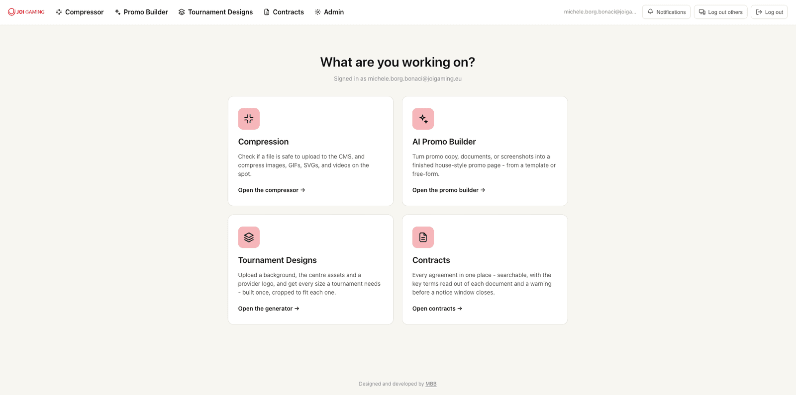 JOI TOOLS dashboard
